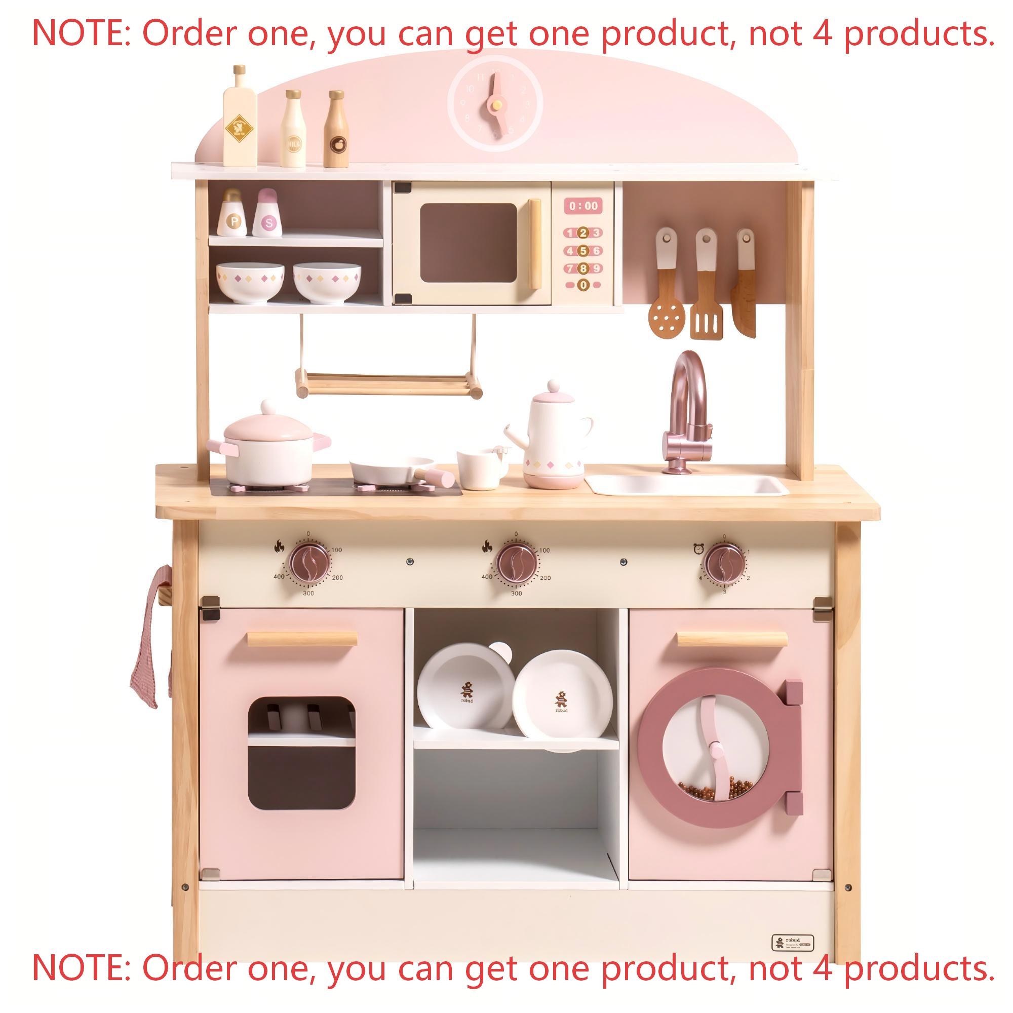 Robud Kids Wooden Pink Play Ki - đánh giá và giá Kids Toys Kitchen Set