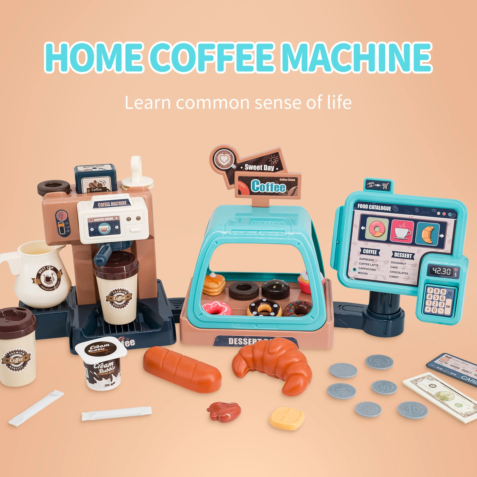 3 In 1 Coffee Machine Toy Set  - đánh giá và giá Toy Cash Register